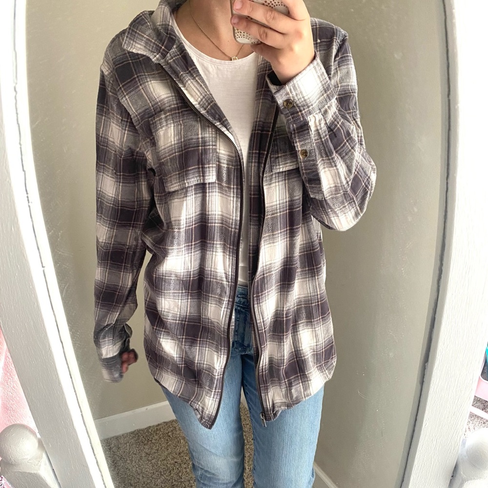 Pacsun zipper flannel jacket